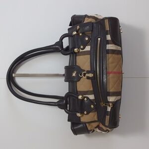 BURBERRY QUILTED CANVAS MANOR HANDBAG